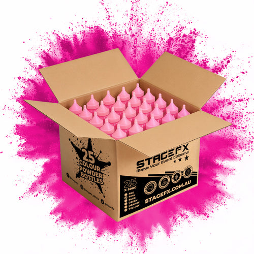 Holi Colour Powder 25 x 500g Bottles Bulk Box - Rainbow Mix