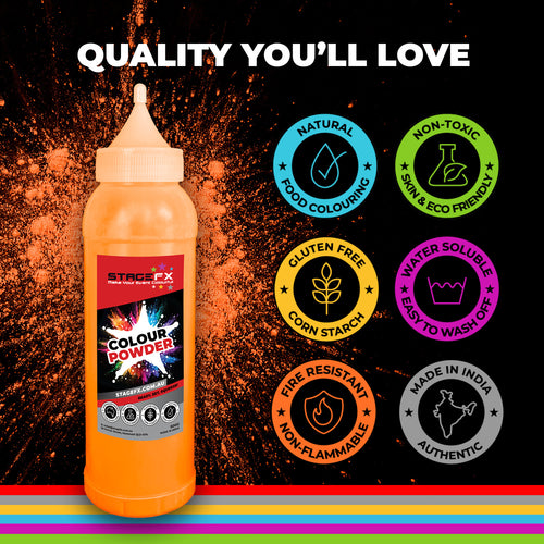 Holi Colour Powder 25 x 500g Bottles Bulk Box - Rainbow Mix