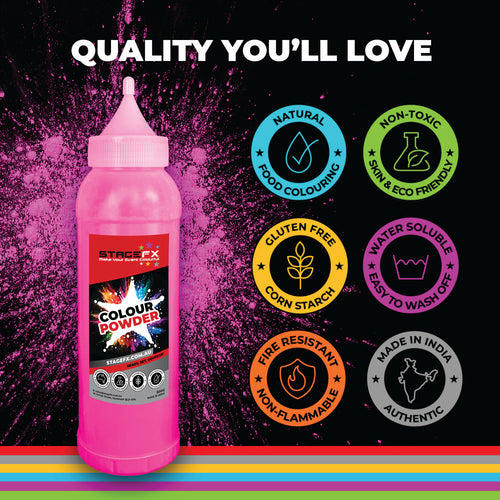 Holi Colour Powder 25 x 500g Bottles Bulk Box - Rainbow Mix